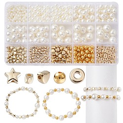 Perline acriliche perlate imitate 10 stile e perline di plastica ccb, forme misto, colore misto, 4~12x4~12mm, Foro: 1~2.2 mm