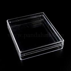 Rectangle Plastic Bead Storage Containers, Clear, 16.5x13.5x3.5cm