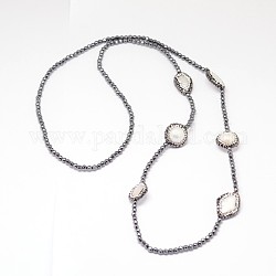 Unmagnetische synthetischen Hämatit Perlenketten, mit Perlen und Strass-Steinen, 29.13 Zoll