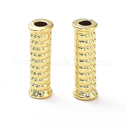 Perlas de tubo de aleación de revestimiento de estante, Plateado de larga duración, sin plomo y el cadmio, real 18k chapado en oro, 13~13.5x4~4.5mm, agujero: 2 mm