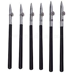 Gorgecraft 6pcs 3 stylos de règle d'art réglables de style, tête de fer et manche en plastique stylo à bille de canard mat, stylo à dessin en ligne droite, noir, 124~134x7~10x8~8.5mm, 2 pièces / style