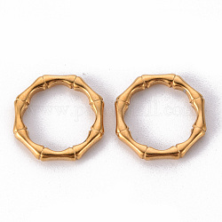 Anillos de enlace de 304 acero inoxidable, anillo octágono, dorado, 16x15x2.5mm, diámetro interior: 11 mm