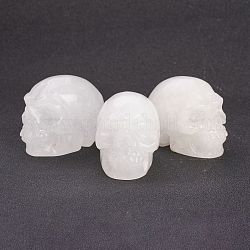 Natural Quartz Crystal Display Decorations, No Hole/Undrilled, Skull, 24~26x29~31x37~40mm
