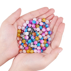 Perle sintetiche di quarzo craquelé, tinto, tondo, colore misto, 8mm, Foro: 1 mm