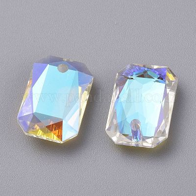 Pendentifs en verre avec strass&nbsp;RGLA-A024-J01-001SI-1