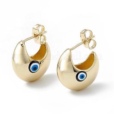 14K Gold Filled Evil Eye Earrings Lever Back / Womens Earrings