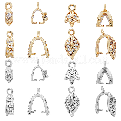 Shop SUPERFINDINGS 16Pcs Brass Pinch Clip Bail Clasp 8 Style Cubic Zirconia Ice  Pick Pinch Bails Gold Platinum Plated Bail Clasp for DIY Jewelry Making  Pin: 0.7mm for Jewelry Making - PandaHall Selected