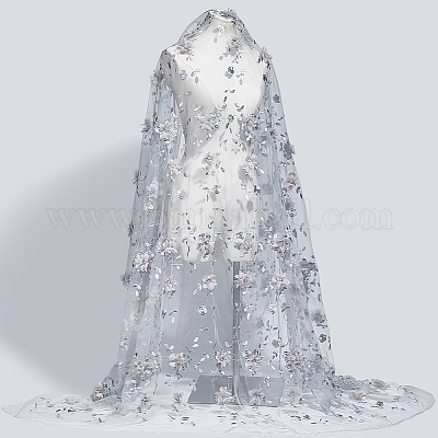 Polyester-Stickstoff mit Blumenmuster&nbsp;DIY-WH0888-486A-1