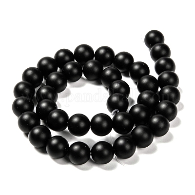 Chapelets de perles perles en agate noire naturelle&nbsp;X-G-D543-10mm-1