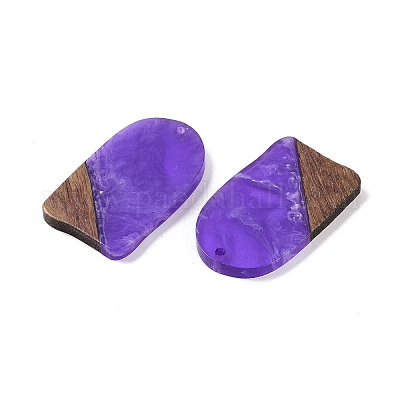 Pendentifs en résine & en bois&nbsp;WOOD-F015-13D-1