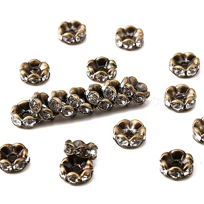 Messing Strass Zwischen perlen&nbsp;RB-A014-L8mm-01AB-NF-1