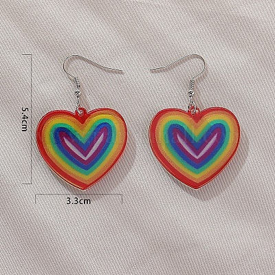 PHOGARY Boucles D’Oreilles Cœur Néon – Lot De 6 Paires Acrylique Colorées, Accessoire Années 80 Pour Femmes Et Filles