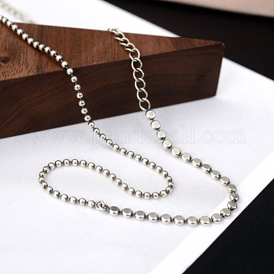 Silver Necklace Set For Men : 6mm Curb Chain and Lock Pendant Necklace