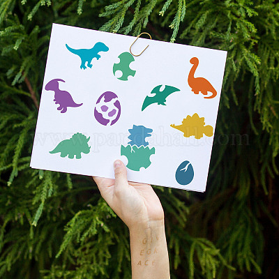 Wholesale FINGERINSPIRE 12 Pcs Dinosaur Stencils 20x20cm Dinosaur