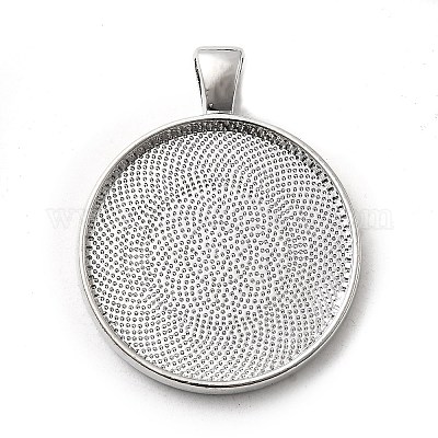 Aluminium-Anhänger Fassungen für Cabochons&nbsp;PALLOY-A13349-P-NR-1