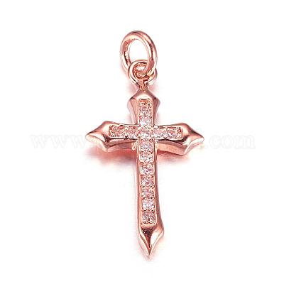 Ottone micro spianare pendenti zirconi&nbsp;ZIRC-P060-21RG-1