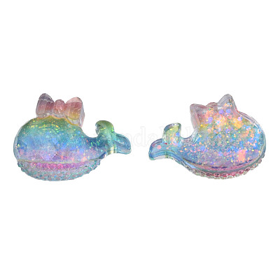 Cabochons décodés en résine époxy transparente&nbsp;CRES-N034-48-1