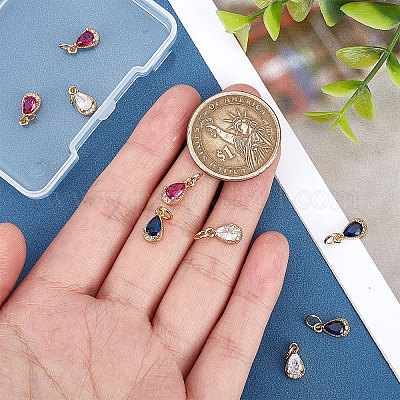 Shop Beebeecraft 9Pcs/Box 3 Colors Teardrop Charm 18K Gold Plated