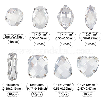 CLEARANCE 10mm Sew On Glass Gemstones