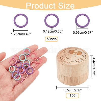 Wholesale NBEADS 60 Pcs Alloy Ring Shape Knitting Stitch 