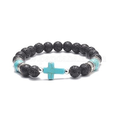 Turquoise Cross Beaded Bracelet