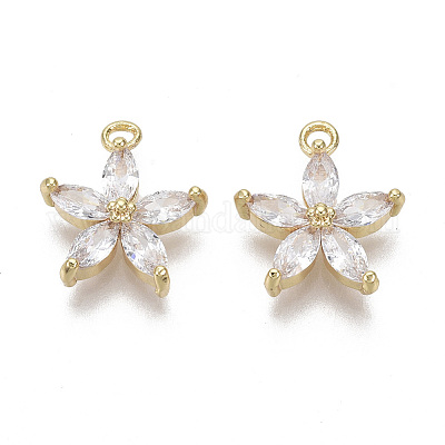 Wholesale Brass Micro Pave Cubic Zirconia Charms 