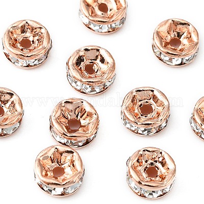 Perles séparateurs en laiton avec strass&nbsp;RB-YW0001-04B-01RG-1