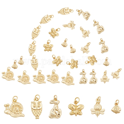 24K Gold Plated Sparkly Star Charms 36 Pcs