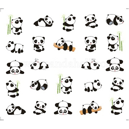 ネイルアート用品水転写ネイルシール ネイルチップの装飾用 パンダ カラフル 6 125x5 3cmの通販 Jp Pandahall Com