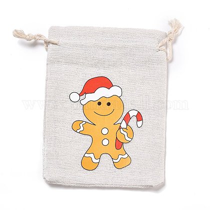 Рождественские мешочки для хранения хлопчатобумажной ткани ABAG-M004-02G-1