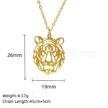 Véritable collier pendentif en acier inoxydable plaqué or 18 carat GF1493-06-1