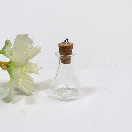 Пустые маленькие стеклянные пробковые подвески вазы PW-WG72592-04-1
