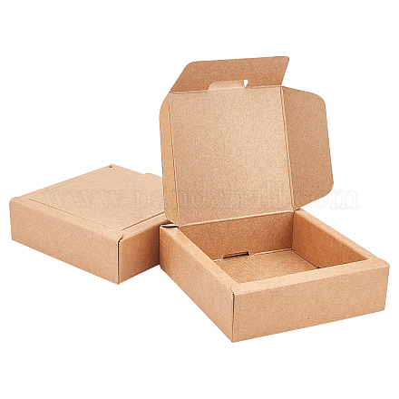 折りたたみクリエイティブクラフト紙箱  ウェディング記念品ボックス  賛成ボックス  紙ギフトボックス  長方形  バリーウッド  8.5x8.5x3cm CON-WH0073-97-1