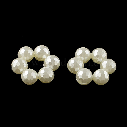Beignet abs en plastique imitation perle perles cadres OACR-R016-30-1