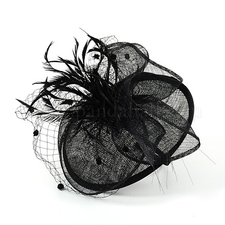 Eleganten schwarzen fascinators uk für Hochzeiten OHAR-S170-05-1