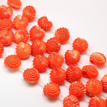Synthetic Gemstone Coral Beads Strands CORA-L030-02-1