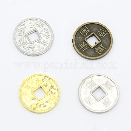 Feng shui chinoiserie fornituras de la joyería aleación cobre cuentas en efectivo PALLOY-M018-01-1