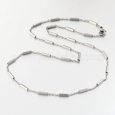 304 Stainless Steel Chain Necklaces NJEW-F201-02P-1