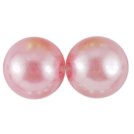 Pink Round Chunky Imitation Loose Acrylic Pearl Beads X-PACR-8D-35-1