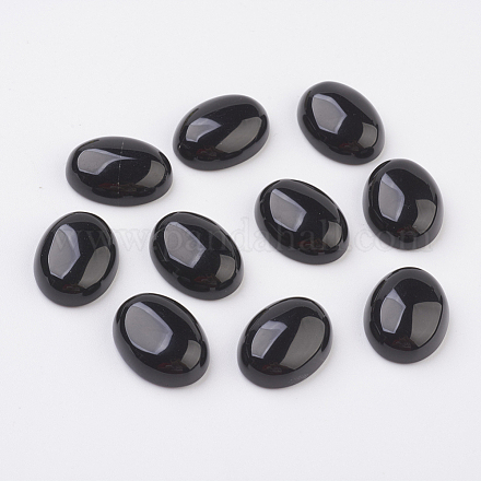 Natural Obsidian Flat Back Cabochons G-G741-22x30mm-20-1
