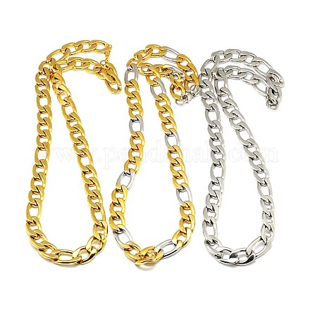 Fashionable 304 Stainless Steel Figaro Chain Necklaces for Men STAS-A028-N019-1