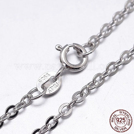 Collares de cadenas tipo cable de plata de ley 925 con baño de rodio NJEW-M157-40C-18-1