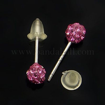 Valentines Day Gift Round Austrian Crystal Ball Stud Earrings SWARJ-J044-13-1