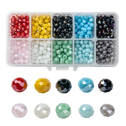 Perline in vetro placcato 10 colori EGLA-JP0002-01E-6mm-1