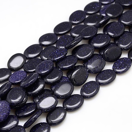 Chapelets de perles en pierre d'or bleue synthétique G-L164-A-09B-1