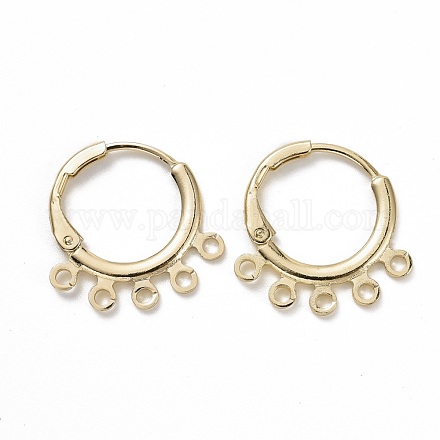 Brass Huggie Hoop Earrings for Women EJEW-M205-01G-1