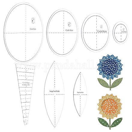 Acrylic Sunflower Quilting Rulers Set DIY-WH0343-97-1
