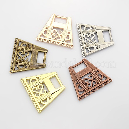 Filigree Trapezoid Plating Zinc Alloy Chandelier Components PALLOY-N0099-13-1