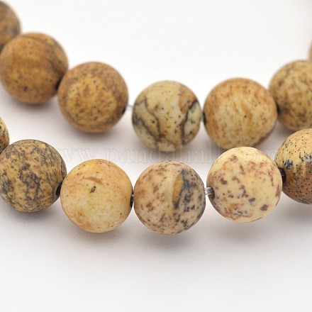 Chapelets de perles en jaspe avec images naturelles X-G-D659-8mm-1