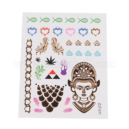 Figure miste rimovibile falso mano autoadesivi di arte di carta tatuaggi temporanei AJEW-L044-16-1
